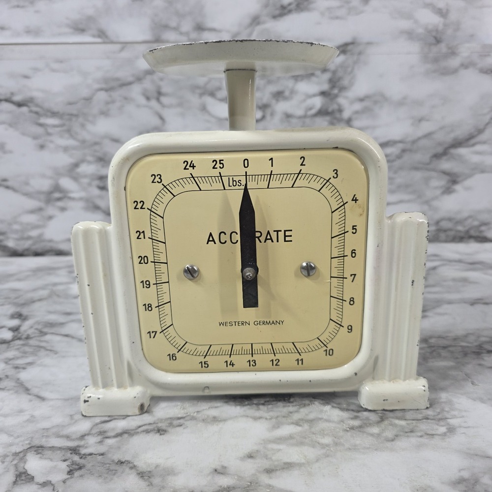 Vintage ACCURATE  West Germany Art Deco Style Scale White 25pd MCM